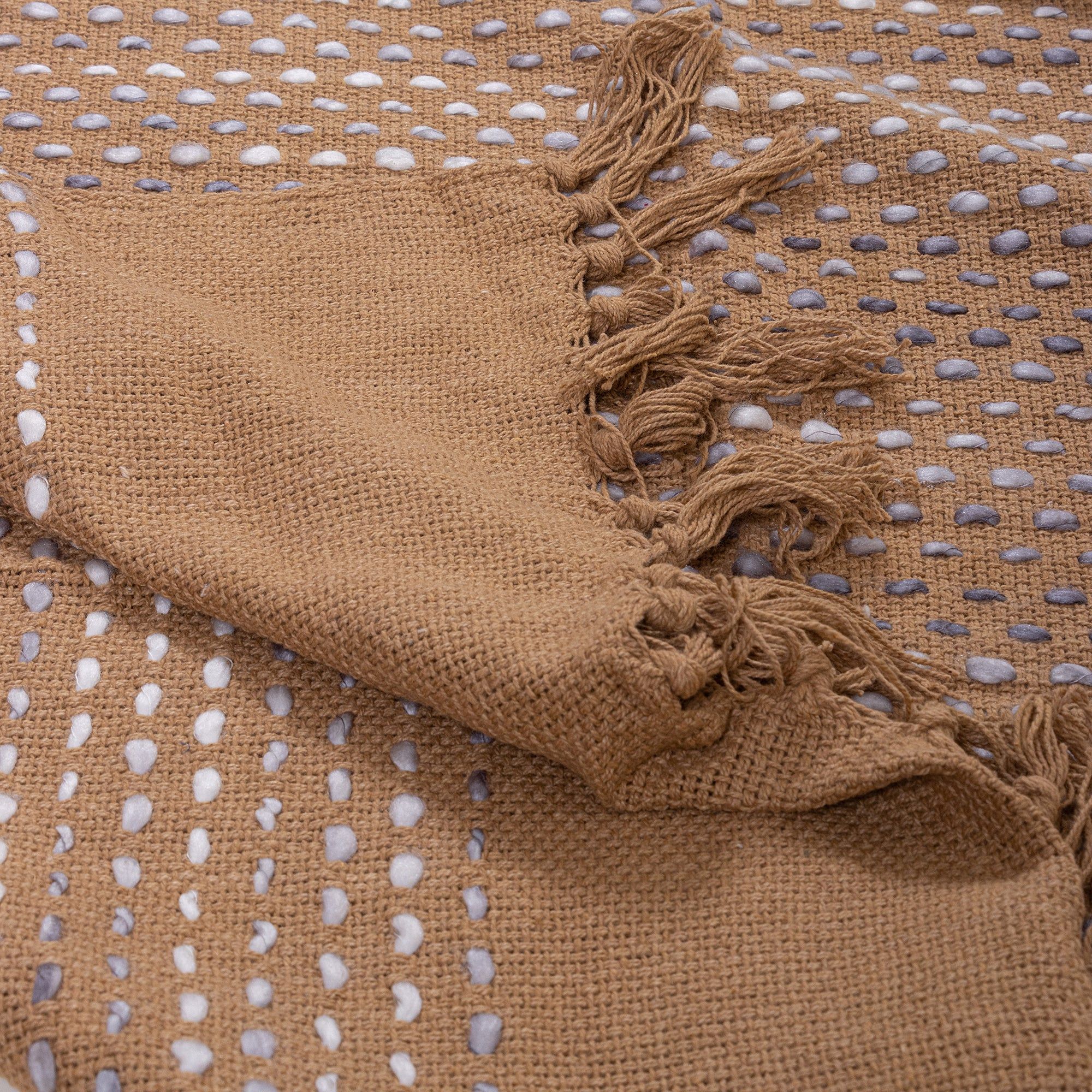Luxury Brown Soft Cotton Throws for Couch